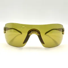 Christian Dior authentic MILLENIUM shield プラスチック×メタル カーキグリーン サングラス ゴールド 62A　120
