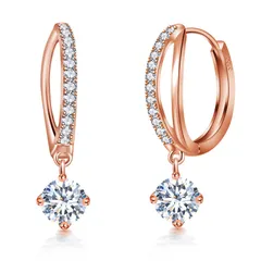 ピアス レディース 人気 最高級ジルコニア フープ ピアス リング 揺れる 「星の愛」 金属アレルギー対応 ピアス 18金 ピアス シルバー925 ピアス ピンクゴールドメッキ 女性 人気 アクセサリー