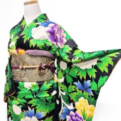 振袖 金駒 金彩 紋意匠 大輪 牡丹 身丈169cm 撥水加工済 MO3615 - メルカリ