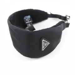 極美品★PRADA プラダ 1IE020 トライアングルロゴプレート付き Re Nylon ヘアバンド ヘアアクセサリー ブラック レディース 極美品☆PRADA プラダ 1IE020 トライアングルロゴプレート付き Re