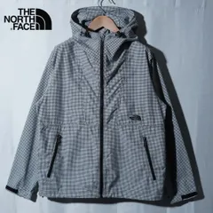 美品 ノースフェイス THE NORTH FACE ナイロンジャケット レディース XL メンズ M〜L相当 ユニセックス ブラック ホワイト ギンガムチェック チェック柄 ロゴ刺繍 テック系 ストリート オーバーサイズ スポーツ Y2K 古着 E563