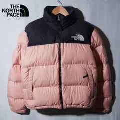 ノースフェイス THE NORTH FACE ダウンジャケット ユニセックス L ピンク ブラック ロゴ刺繍 テック系 ヌプシ風 オーバーサイズ ストリート 古着 Y011