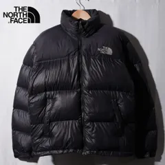 ノースフェイス THE NORTH FACE ヌプシ ダウンジャケット XL 相当 表記 M ブラック 700フィル ロゴ刺繍 テック系 オーバーサイズ ビッグシルエット ストリート 古着 Y016