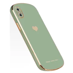 スマホケース 対応 iPhoneXs iPhoneX ケース かわいい メッキ加工 レンズ保護 キャラクター tpu ソフト ブランド ストラップホール付き 耐衝撃 軽量 iPhone Xs 用 カバー (green)