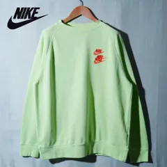 ナイキ NIKE スウェット XL ライムグリーン ロゴ刺繍 オーバーサイズ ビッグシルエット ストリート スポーツミックス Y2K 古着 E560