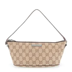 極美品 グッチ GG キャンバス レザー ショルダーバッグ 肩掛け ワンショルダー アクセサリーポーチ 07198 レディース EWE DC34-10【中古】