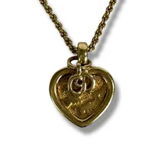 クリスチャンディオール　Christian Dior ハートモチーフ　CDロゴ　ネックレス　アジャスター付き　ゴールド金具　ヴィンテージ