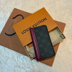 ルイヴィトン　LOUIS VUITTON　フォリオ　iPhone11専用ケース　キャンバスレザー　フューシャ　赤系