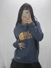 THE NORTH FACE ザノースフェイス オールドスクール ヴィンテージ ロゴ ダークブルー 起毛 フーディー 100 C07289