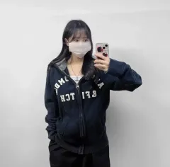 アバクロンビー ネイビー フードジップアップ