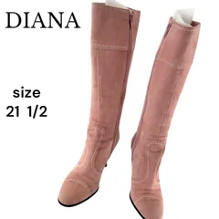 DIANA ダイアナ ロングブーツ スエード ピンクベージュ 21.5 レディース ピンヒール