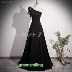 】カラードレス ロングドレス パーティードレス ブラック ワンショルダー ウェディングドレス ウエディングドレス 結婚式 二次会