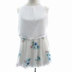ミシェルマカロン michell Macaron ワンピース ミニ丈 ノースリーブ 花柄 XS 小さいサイズ マルチカラー 白 ホワイト /SM36