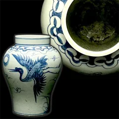 李朝染付壺　李朝白磁　時代物　朝鮮美術 2026年最新】李朝染付の人気アイテム - メルカリ