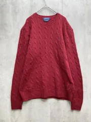 POLO RALPH LAUREN ポロ ラルフローレン カシミヤ混 ケーブル ニット セーター sizeSP/赤系 ◆■◎レディース