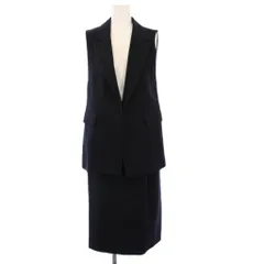 アナイ ANAYI 24SS セットアップ ベスト タイトスカート ひざ丈 34 紺 /KH