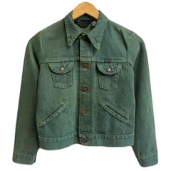 (キッズ) USA製 Wrangler ラングラー デニムジャケット Gジャン 緑 グリーン No.L588