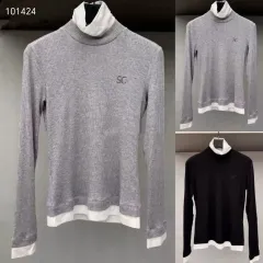 SC ゴージ レイヤード タートルネックTシャツ グレー/ブラック