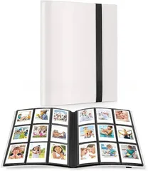 Ailunate チェキ アルバム チェキ帳 大容量 ファイル チェキホルダー ポラロイド ケース 収納 インタックスミニ 保管 360枚 (ホワイト,  30.5 cm x 24.5 cm)