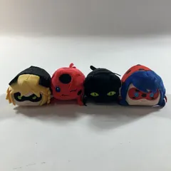 ★  ミラキュラス おてだま ぬいぐるみ レディバグ シャノワール  ティッキー プラッグ 計4点セット 現状品 0.01kg
