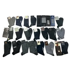 ★ まとめ商品 新品未使用 メンズ ビジネスブランド ソックス 靴下 25足 セリーヌ イヴ・サンローラン ダンヒル 他 現状品 1kg