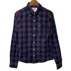 Abercrombie&Fitch　チェックシャツ　長袖　トップス　ボタンダウン　胸ポケット　ワンポイント　ブランドロゴ　刺しゅう　アメカジ　古着