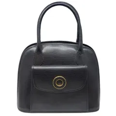 CELINE セリーヌ 2WAYハンドバッグ サークル PVC ゴールド金具 ブラック 黒 ロゴ イタリア製