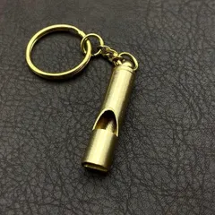 真鍮 キーホルダー キーリング ヴィンテージ ビンテージ アンティーク レトロ 真鍮製 ペンダントトップ 置物 チャーム 笛 ホイッスル 172