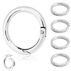 GUANGUAN カラビナ 丸型 サークルカラビナ 5個セット キーリング 丸カン キーホルダー 亜鉛合金 バッグ チャーム アウトドア 鍵