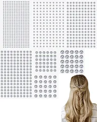 harukita ラインストーン ダイヤモンド ステッカー ジュエルステッカー デコパーツ フェイスステッカー 自己粘着性 ネイルパーツ DIY 化粧用 携帯電話装飾 7枚セット 7サイズ