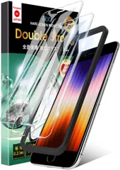 iPhone SE3 / iPhoneSE2 / iPhone8 7 ガラスフィルム 【3倍強い 硬度10H 二重強化ガラス】 日本製旭硝子 保護フィルム ガイド枠付き 2枚セット アイフォン 11 Pro/XS/X 対応 GFDS-CLR-02