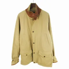 ポロ ラルフローレン POLO RALPH LAUREN 90’S ステンカラーコート ジップアップ 襟 袖 レザー ラムスキン 羊革 裏地チェック ベージュ ブラウン XL ヴィンテージ オールド