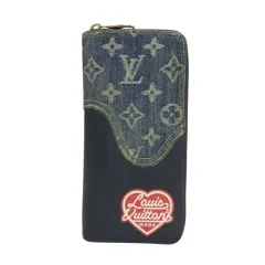 LOUIS VUITTON ルイ ヴィトン ×NIGO M81107/RFID 長財布 ジッピーウォレットヴェルティカル モノグラム デニム ネイビー系  [240101477196]