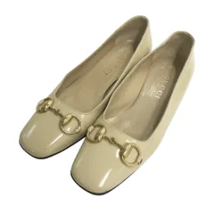 GUCCI グッチ 101 2293 パンプス ホースビット パテントレザー  ベージュ系 35 1/2 レディース [240101505774]