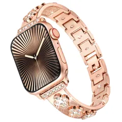 Bokoios キラキラ四つ葉のクローバーベルト互アップルウォッチ バンド レディース 42mm 41mm 40mm 38mm おしゃれコンパチブルApple Watch バンド かわいい互Apple Watch 10 幸運バングルバンドアップルウォッチ