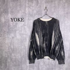 今期25SS/極美】YOKE ボーダー メッシュニット スキッパーポロ 2 緑