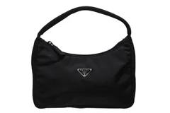 極美品 PRADA プラダ ハンドバッグ アクセサリーポーチトライアングルロゴ ナイロン ブラック 中古 4b009979