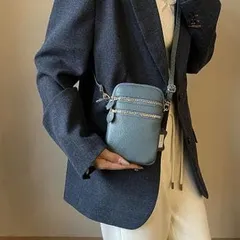 本革 スマホショルダーバッグ レディース ミニショルダー ポシェット 斜め掛け ミニバッグ 牛革 肩掛け おしゃれ 軽量 小さめ 大人可愛い ライトブルー 財布 旅行 買い物 散歩 多機能 上質 ギフト にも最適