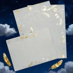 レターセット 5枚封筒 8枚便箋 てがみ シンプル ビンテージペーパー プロポーズ用手紙 おしゃれ かわいい 箔押 手紙セット クラフト用紙 シンプル 羽毛 招待状 お礼状 結婚式 誕生日 手紙 白い羽根 レターセット メッセージカード