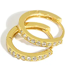 【新品】 [Pasurohu] ピアス K18 18金コーティング シルバー925 最高級キュービックジルコニア フープピアス レディース メンズ ゴールド プラチナ 人気 金属アレルギー対応 本物ジュエリー 1