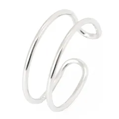 【新品】 シルバー シルバー925 本物 ワイヤーダブルライン リング 指輪 メンズ レディース シンプル 太め 巾着付き カジュアル おしゃれ 可愛い かっこいい 人気 ブランド ジュエリー アクセサリー 輝く 軽量 上品 ヴィンテージ フリーサイズ 調 1