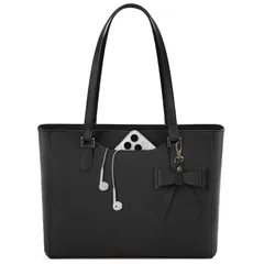 KTMOUW ビジネスバッグ レディース 大容量 リクルートバッグ A4 トートバッグ 通勤バッグ 撥水加工 自立 PUレザー 就活バッグ レディースバッグ カバン 鞄 通学 就職 面接 黒