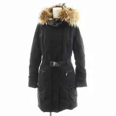 モンクレール MONCLER ロマラン ROMNEY ダウンコート ロング丈 フード タヌキファー アウター 0 黒 ブラック 020934990 /AN34