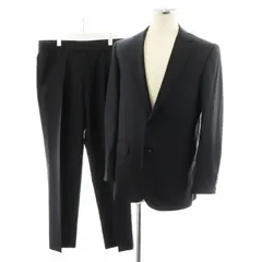 バーバリー ロンドン BURBERRY LONDON スーツ セットアップ テーラードジャケット シングル パンツ スラックス ストライプ柄 絹 シルク混 98-88-175 AB6 黒 ブラック A1H65-305-09 /AN52