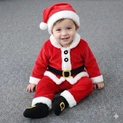 90キッズサンタコスプレ　クリスマスコスチューム　サンタ　男女兼用　なりきりサンタ