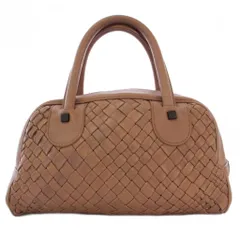 ファロルニ FALORNI ハンドバッグ イントレチャート レザー ピンクベージュ /BM