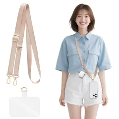 Yeepan スマホ ストラップ 斜めがけ 首掛け 肩掛け iphone&Android 全機種対応 携帯 スマホ ショルダー 人気 長さ調節可能 140cm 幅 2cm タグパッチ1枚入り 耐久性 軽量 丈夫 多機能 落下 忘れ物防止 アウトドア 携帯ストラ