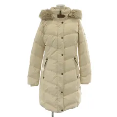 ローレンラルフローレン LAUREN RALPH LAUREN ダウンコート アウター ロング フード フェイクファー ジップアップ ロゴ XS 白 ホワイト 24658 /XZ ■GY19