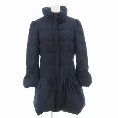 ルイルエブティック RUIRUE BOUTIQUE ダウンコート ミドル 袖リボン L 紺 ネイビー /GV ■GY39