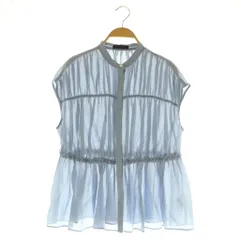 コットンシルク シャーリングペプラムブラウス　トゥモローランド TOMORROWLAND｜コットンシルク シャーリングペプラムブラウス